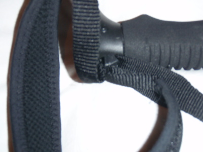Close up of the strap plus the adjustment plug.